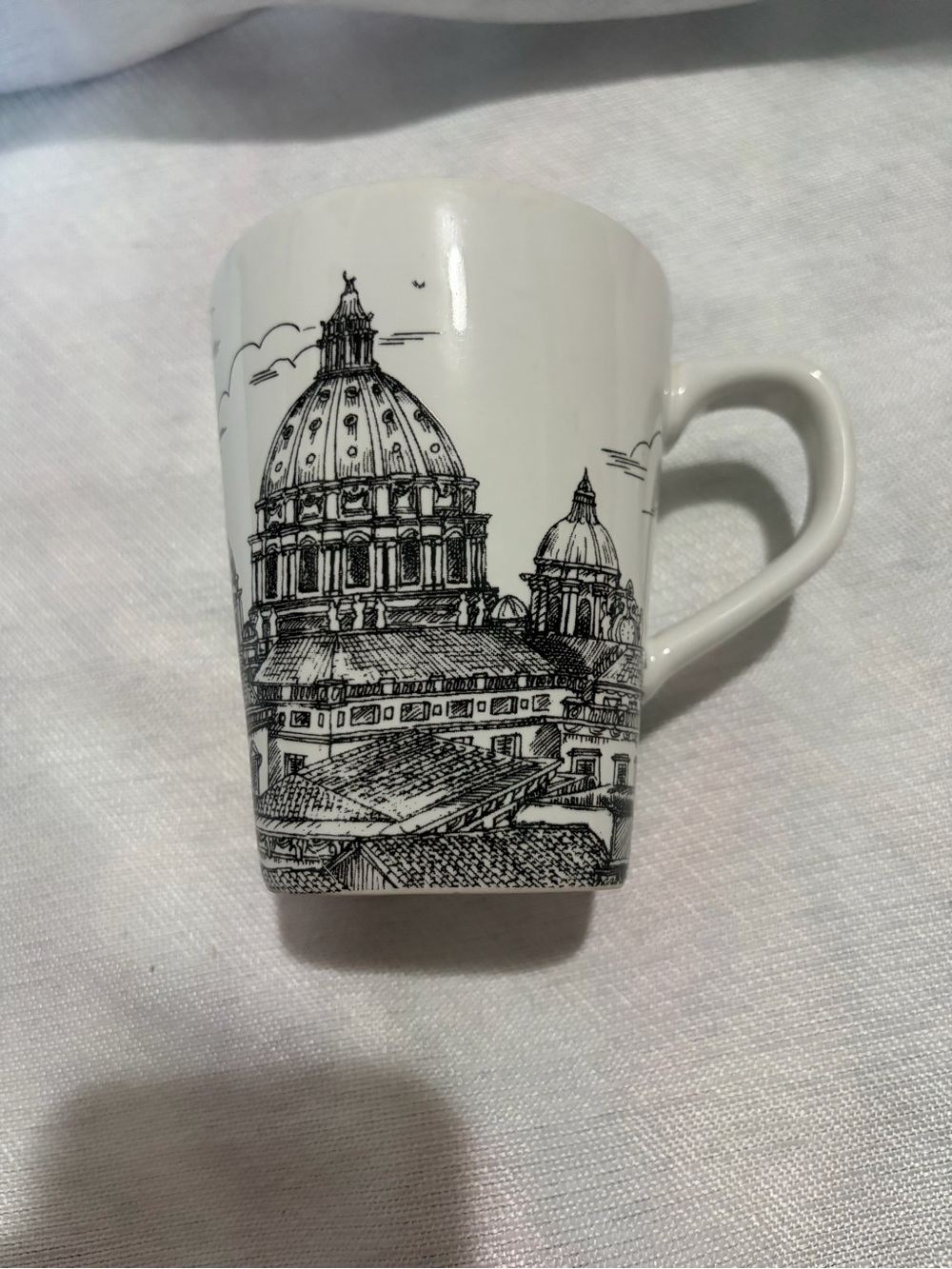 222 Fifth City Scenes Black & White Rome Vatican Fine China Mug